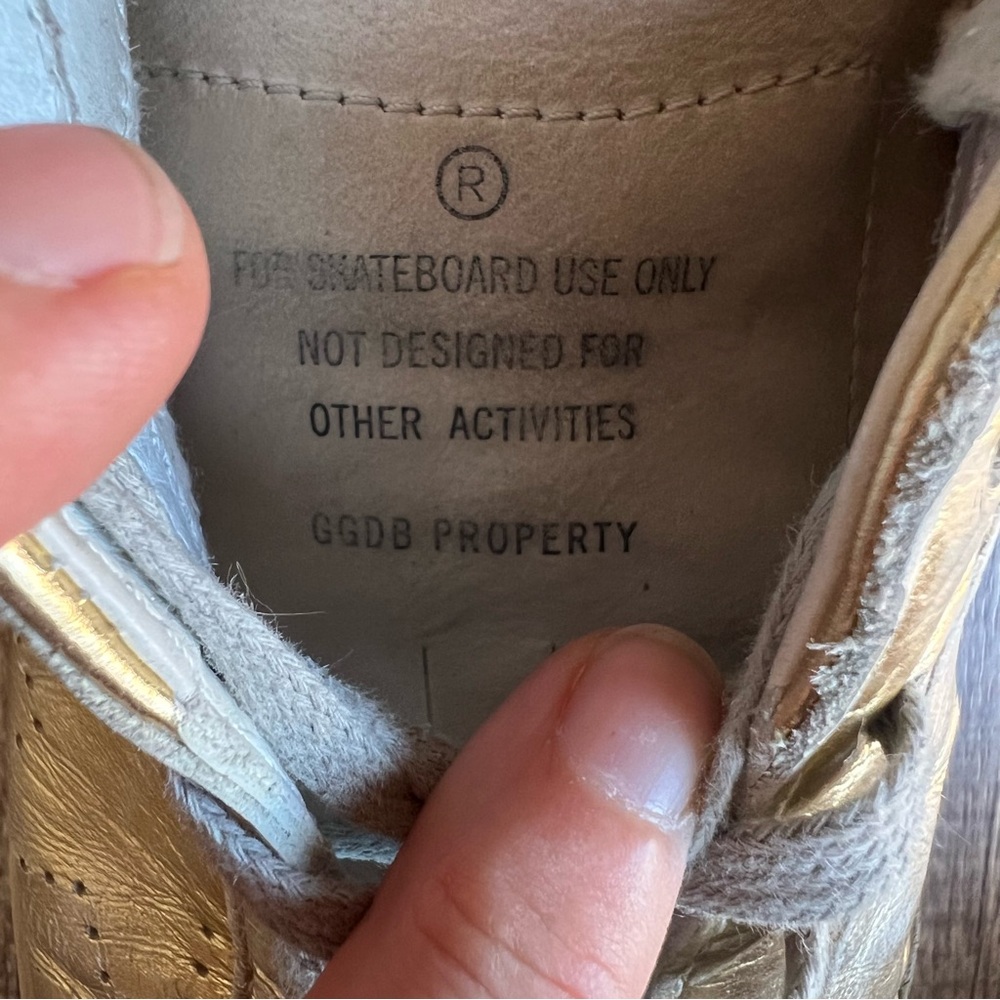 Golden Goose Superstar Gold Leather Star Sneakers Distressed Low Top Size (X) - Picture 10 of 16